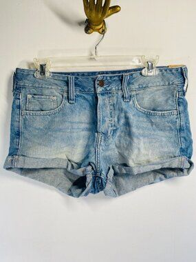Hollister Womens Low Rise Boyfriend Denim Shorts W27 Blue NWT size 5